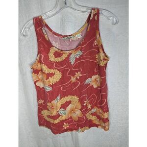 Tommy Bahama 100% Silk Hawaii Hawaiian Tank Top S Small